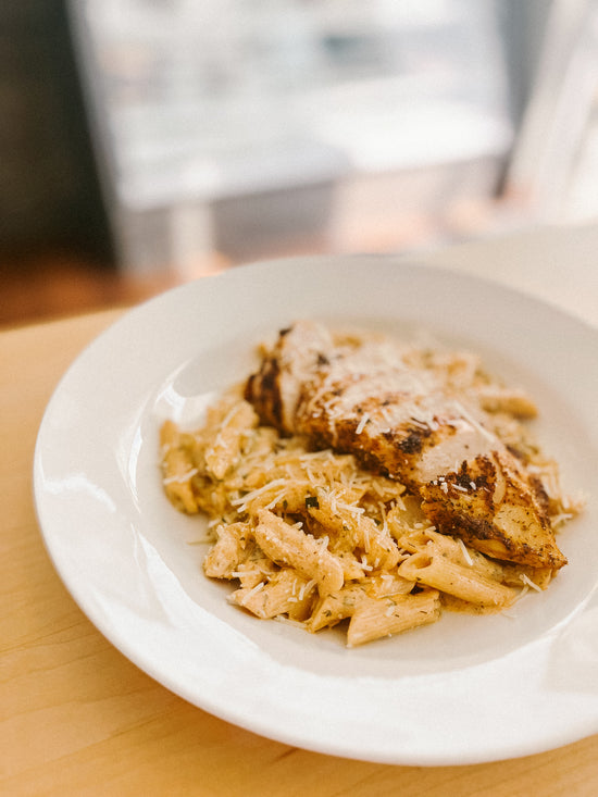 Buffalo Chicken with Buttermilk Herb Pasta