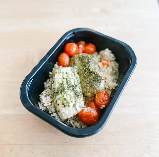 Heat & Eat - Haddock with Pesto & Roasted Cherry Tomatoes