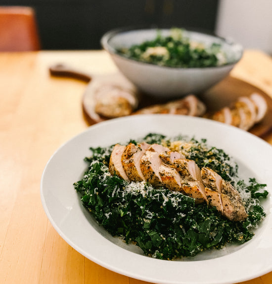 *Fresh* Chicken with Crunchy Kale Caesar Salad