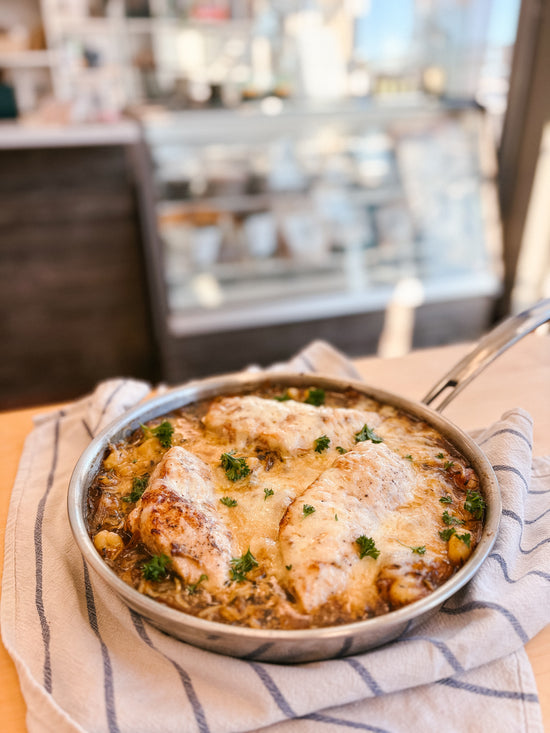 *Fresh* French Onion Gnocchi Skillet with Chicken