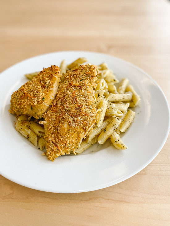 *Fresh* Ranch Crusted Chicken with Parmesan & Herb Pasta