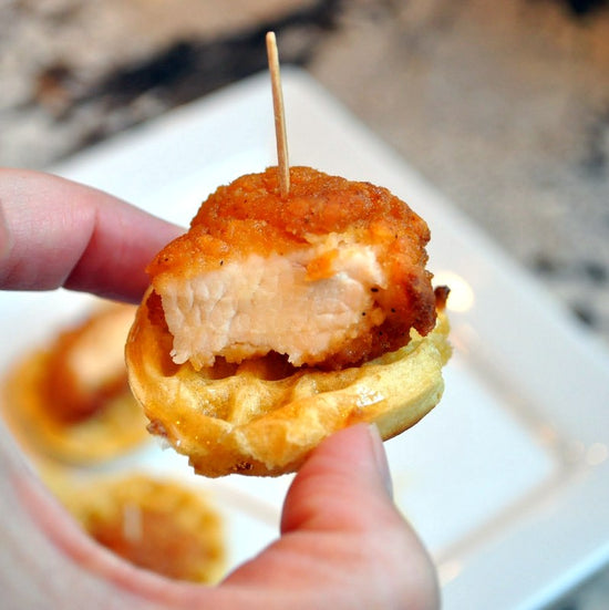 Fried Chicken and Waffles with Maple Syrup